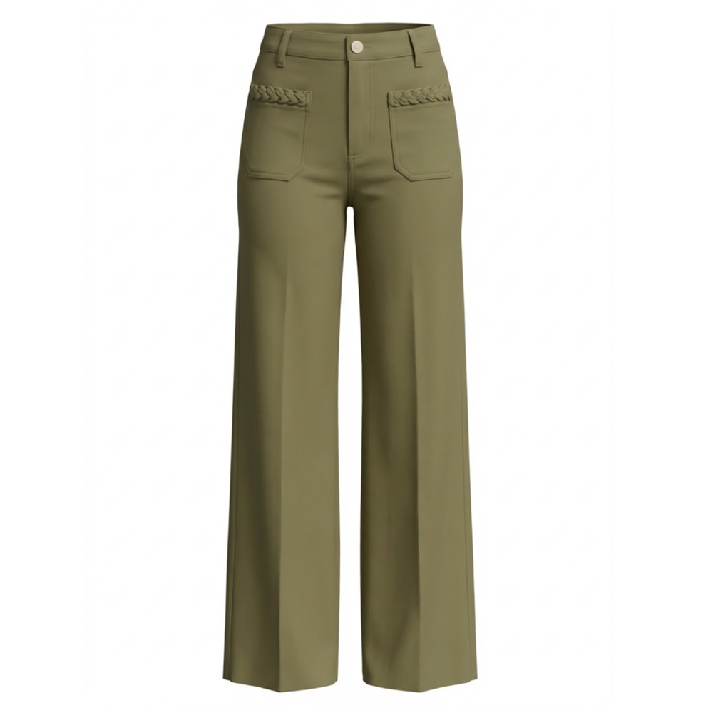KUT FROM THE KLOTH • Meg Braid Pocket Raw Hem High Waist Ankle Wide Leg Jeans